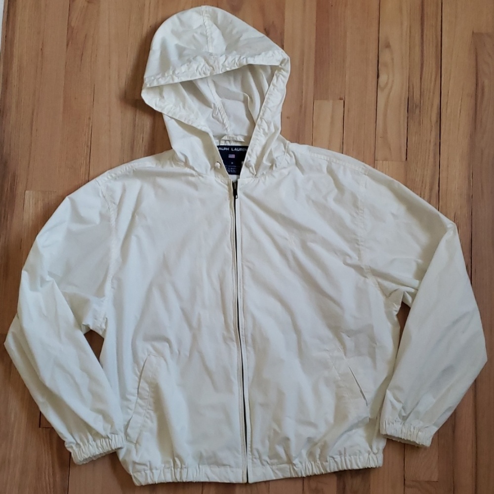 White windbreaker